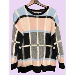 Windowpane Sweater Size M